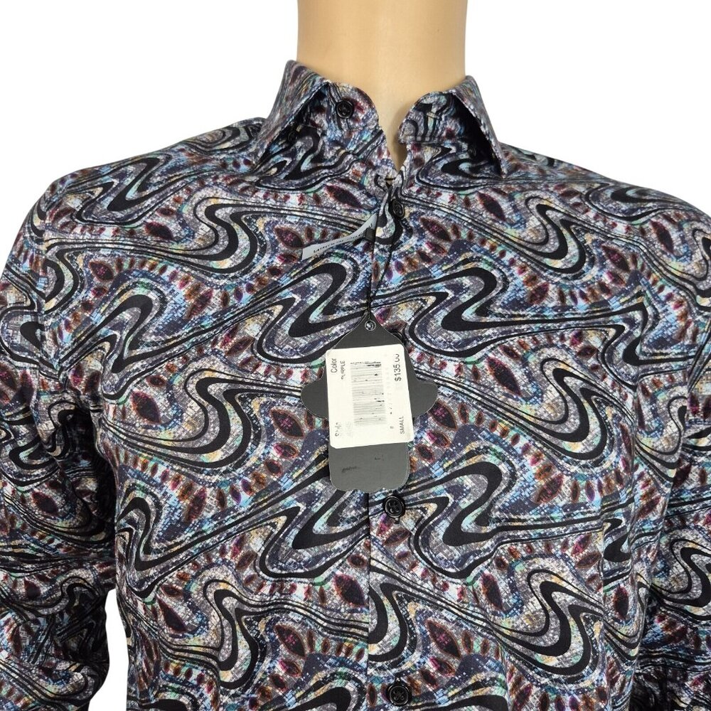 Visconti Black Men's Size S stretch Button up Long Sleeve shirt Multicolor (51) - Picture 1 of 9